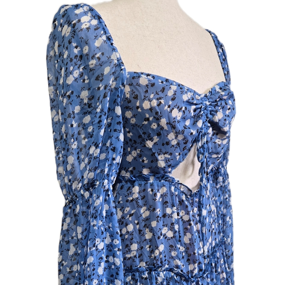 Revolve MAJORELLE Ailish Mini Dress Blue Ditsy Floral Size Small - Picture 6 of 16